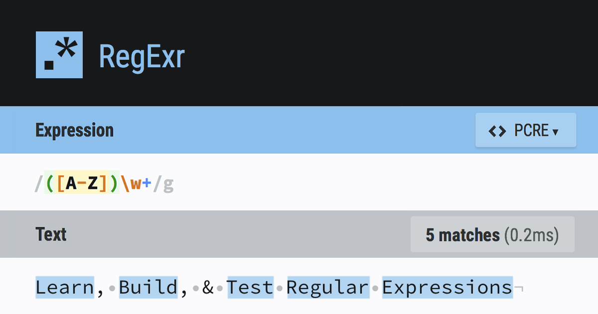 RegExr Test RegEx